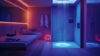 Badezimmer mit digitalem Duschsystem